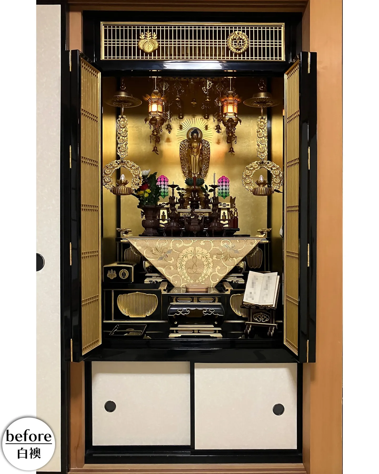 御寺院様のお内仏にて、地袋襖の荘厳をお手伝いさせていただきま...